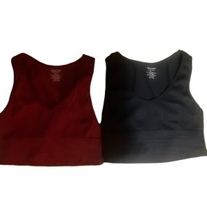 2 Ardene red and black cropped tank tops, both size s